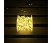 Catena 400 micro led bianco caldo filo rame argento 20 mt